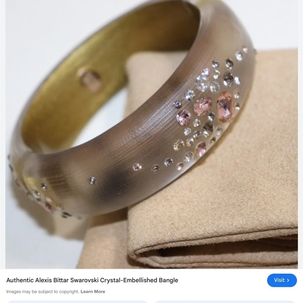 Alexis Bittar Gold and Pink Crystal Bangle